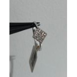 9k white gold ring with diamonds 0.12cts