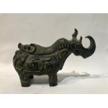 Chinese Bronze Rhino