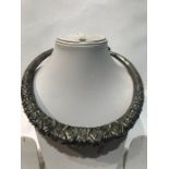19th Century White Metal Indian Choker Necklace