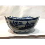 19th/20th Century Chinese Large Blue & White Bowl
