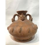 Roman Terracotta Vase With Faces