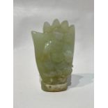 Chinese 19th Century Jade Buddha In Hand Overlay