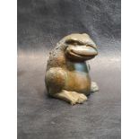 Japanese Jizai Okimono Signed Bronze "Frog"