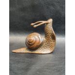 Japanese Jizai Okimono Signed Bronze "Snail"