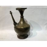 18th Century Indian Brass ewer with Decoration around the spout