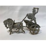 Greek Gladiator Figure With Horses