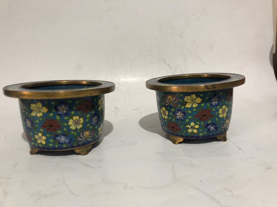 19th Century Pair Of Chinese Cloisonné Planters - Image 2 of 6