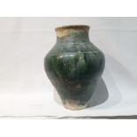 Large Islamic Ceramic Green Vase