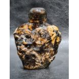 19th/20th Century Chinese Amber Carved Snuff Bottle