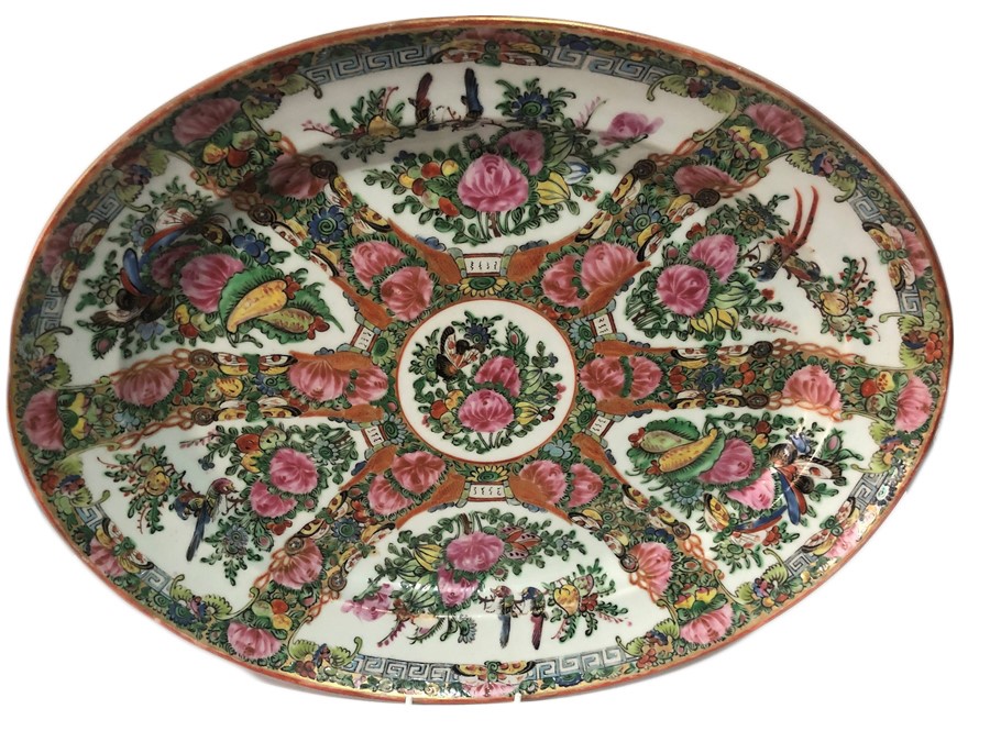 19th Century Large Chinese Canton Famille Rose Platter