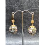 Islamic Gold Mosaic Bead Earrings