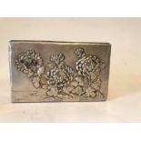 19th Century Signed Oriental Silver Cherry Blossom Box Believed To Be Chinese Export