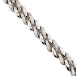 18K Heavy Diamond & White Gold Bracelet "Cuban Bracelet"