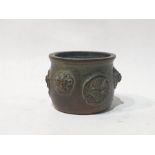 Chinese Bronze Embossed Pot Signed