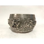 Oriental Solid Silver Signed Engraved Bowl