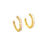 18K Yellow Gold Diamond Hopps Earrings