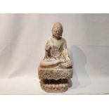Chinese Heavy Solid White Marble Tibetan Buddha