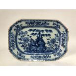 18th Century Qianglong Blue & White Plate Meat Dish