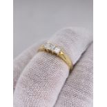 18K Yellow Gold Diamond Trilogy ring