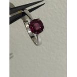 18k White Gold Ring With Red Burmese Spinel 0.765ct