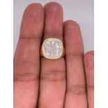 18K Yellow Gold Diamond Signet Ring