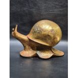 Japanese Bronze Gold Gilt Snail