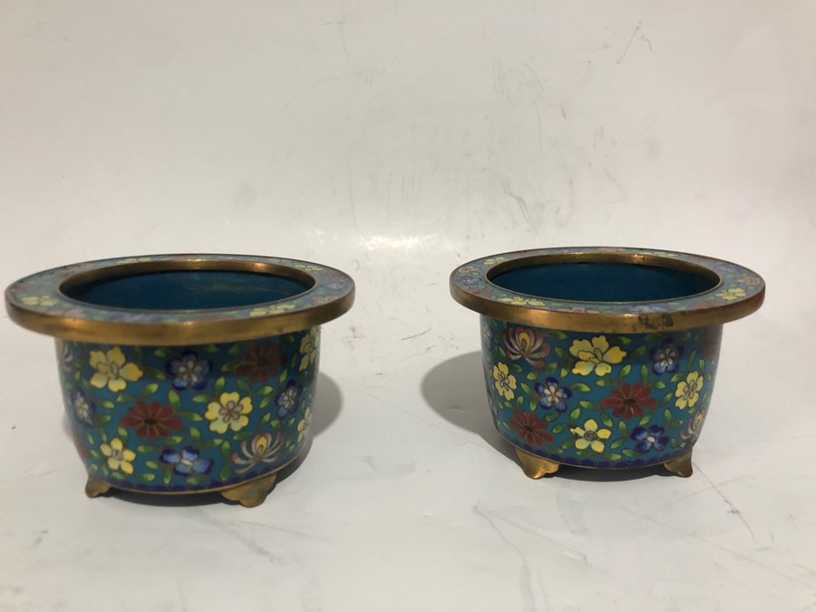 19th Century Pair Of Chinese Cloisonné Planters