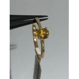 9K Yellow Gold Ring With Yellow Sapphire 0.72ct