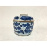 Chinese Blue & White Blossom Flower Kangxi Bowl & Lid