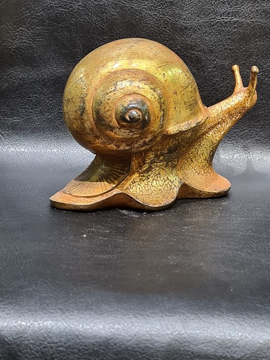 Japanese Bronze Gold Gilt Snail - Image 4 of 7
