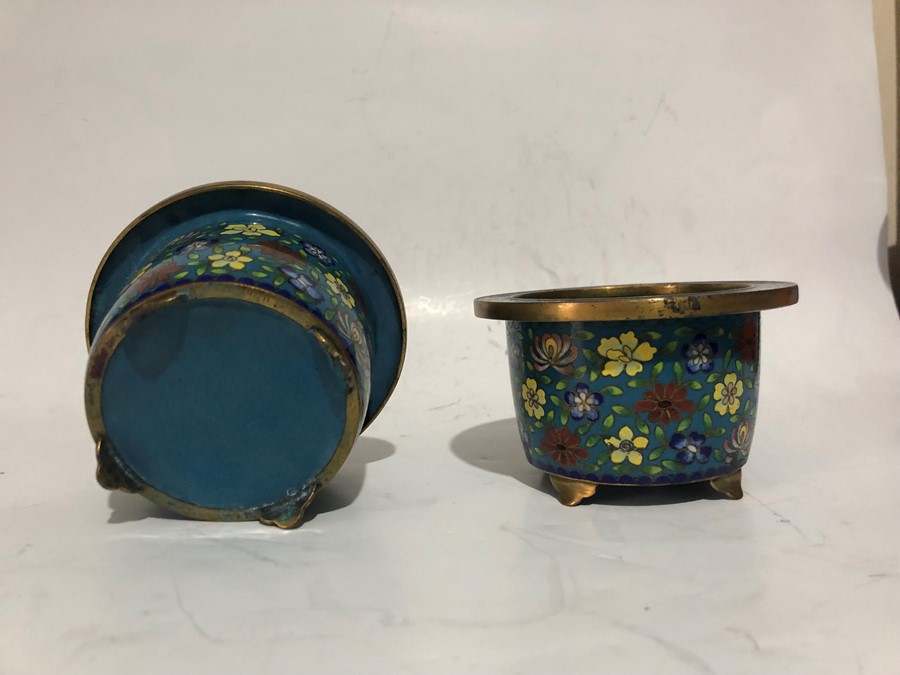 19th Century Pair Of Chinese Cloisonné Planters - Image 3 of 6