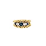 18K Antique Sapphire & Diamond Ring