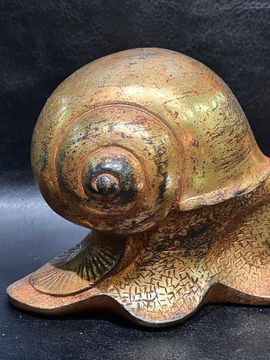 Japanese Bronze Gold Gilt Snail - Image 6 of 7