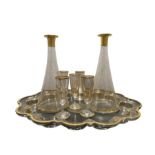 19th Century Bohemian Gold Gilt Glass Decanter Set