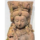 Large Indian Terracotta Buddha Figure Plaque