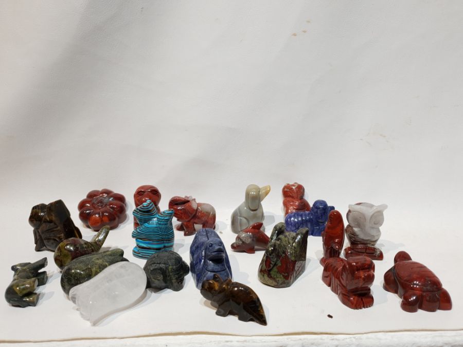 Assortment of 20 Different Animals of Semi Precious Stones - Image 2 of 2