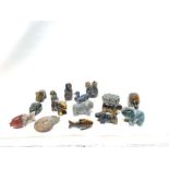 Assortment of 16 Different Animals of Semi Precious Stones