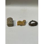 Roman Cylinder Seal, Silver Ring & Pendant