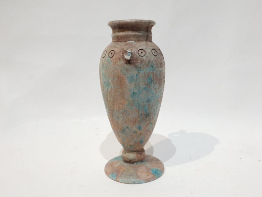 A Marble Vase with Egyptian Hieroglyphics inscribed on it. - Image 2 of 6