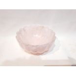 A Ribbed Pink Indian Rose Quartz Bowl in Mughal style