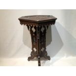 Syrian Wooden Table With Islamic Inscriptions With Mother Of Pearl