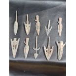 10 Bronze Arrow Heads