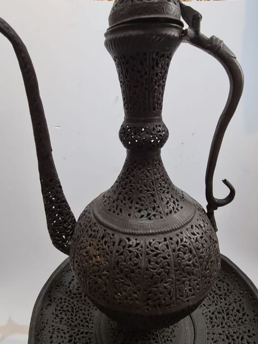 19th Century Islamic/ Middle-Eastern Ewer With Basin - Image 3 of 7