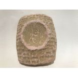 Middle Eastern Buddha Engraved Chalk Stone Fragment