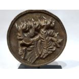 A Silver Roman Belt Buckle Decorative Object with a 3 Claw Dragon Embossed on it