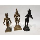 3 Indian Bronze and Brass Buddha Figures