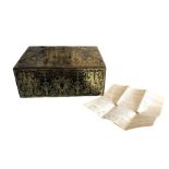 Regency 1820'S Bull Brass Engraved Box With Documentation