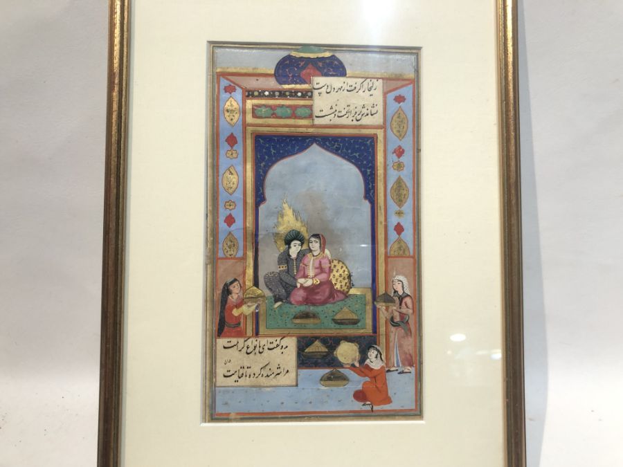 Safavid 17th Century Miniature Painting - Image 4 of 7