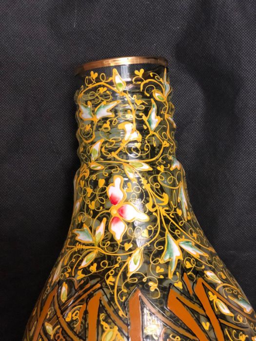 Islamic Bohemian Gilded Bottle With Calligraphic Inscriptions - Image 3 of 4