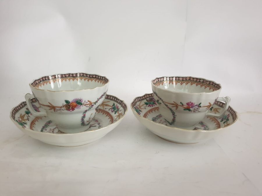 Pair Of 19th Century Chinese Export Bird Cups & Saucers - Image 10 of 10